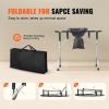 VEVOR Portable Manicure Table, Foldable Nail Table with Electric Dust Collector, Moveable Nail Tech Desk & 4 Wheels, 3 Dust Bags, Bendable LED Lamp
