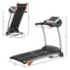 Easy Folding Treadmill for Home Use, 2.5HP Electric Running, Jogging & Walking Machine with Device Holder & Pulse Sensor