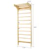 Wooden Swedish Ladder, Stall Bars Set for Physical Therapy & Gymnastics (with Adjustable Pull-up Bar)