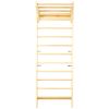 Wooden Swedish Ladder, Stall Bars Set for Physical Therapy & Gymnastics (with Adjustable Pull-up Bar)