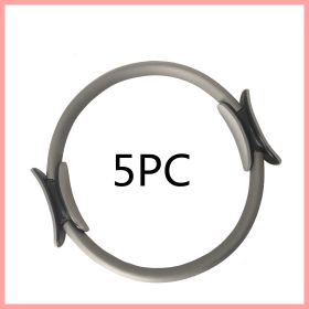 Yoga Fitness Pilates Ring Women Girls Circle Magic Dual Exercise Home Gym Workout Sports Lose Weight Body Resistance (Option: Grey 5PC)