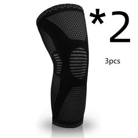 Sports Knee Pads Knitted Sports Knee Pads (Option: 2pcs Black3pcs-M)