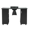 VEVOR Manicure Table, Nail Table Station with Electric Dust Collector, Moveable Nail Tech Desk with 8 Wheels (4 Lockable), 3 Dust Bag & Wrist Rest