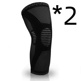 Sports Knee Pads Knitted Sports Knee Pads (Option: 2pcs Black-S)