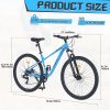 29 Inch Wheels 8 Speed Mountain Bike, for Men Women Boys and Girls, Front Suspension, Steel Frame