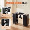 VEVOR Manicure Table, Nail Table Station with Electric Dust Collector, Moveable Nail Tech Desk with 8 Wheels (4 Lockable), 3 Dust Bag & Wrist Rest
